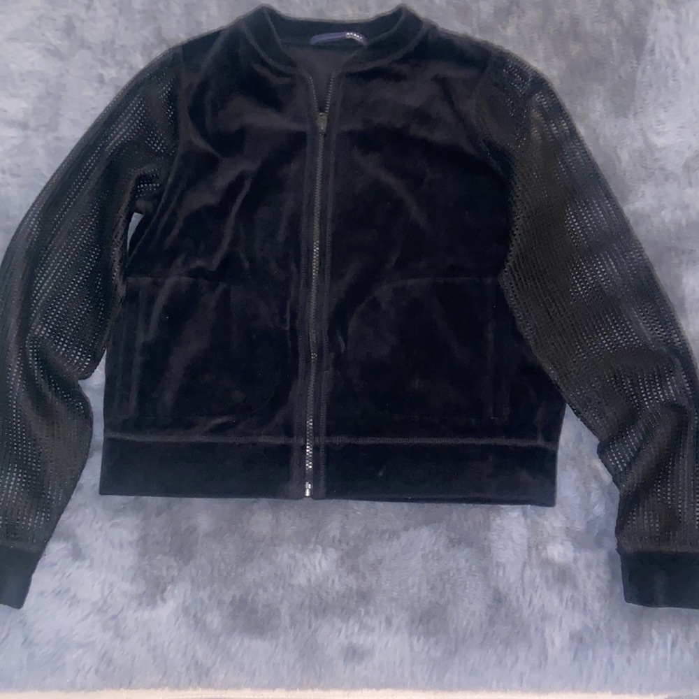 Elie Tahari Crop XS Velvet Jacket Sport